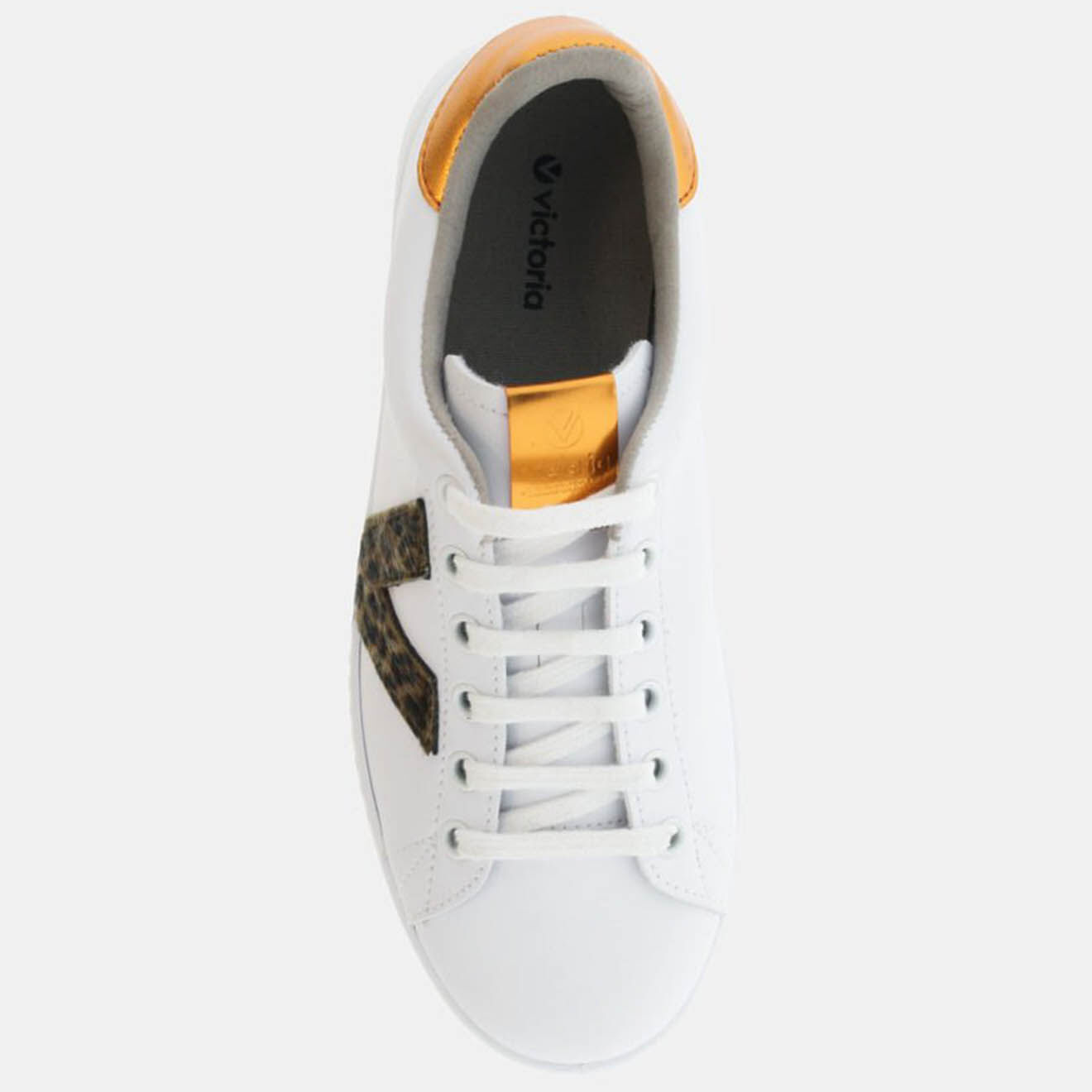 Victoria Sneakers en Cuir WW blanc/doré