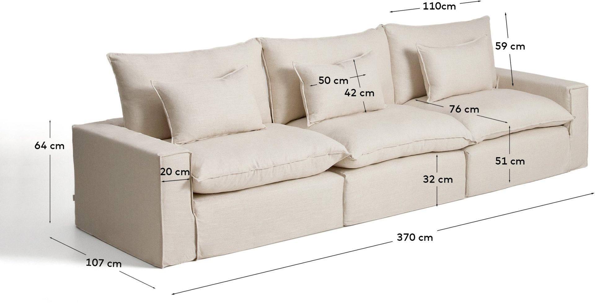 Kave Home Anarela Beige Elementenbank