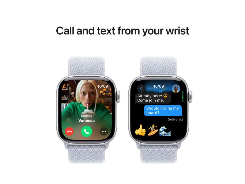 Apple Watch Series 10 42 mm Alu Silber Loop Blau Eine glatte Zehn