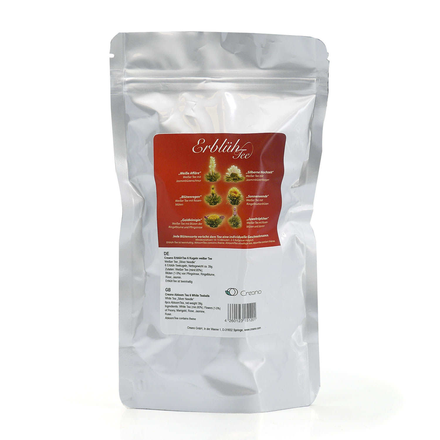 Sachet de 6 fleurs de thé blanc