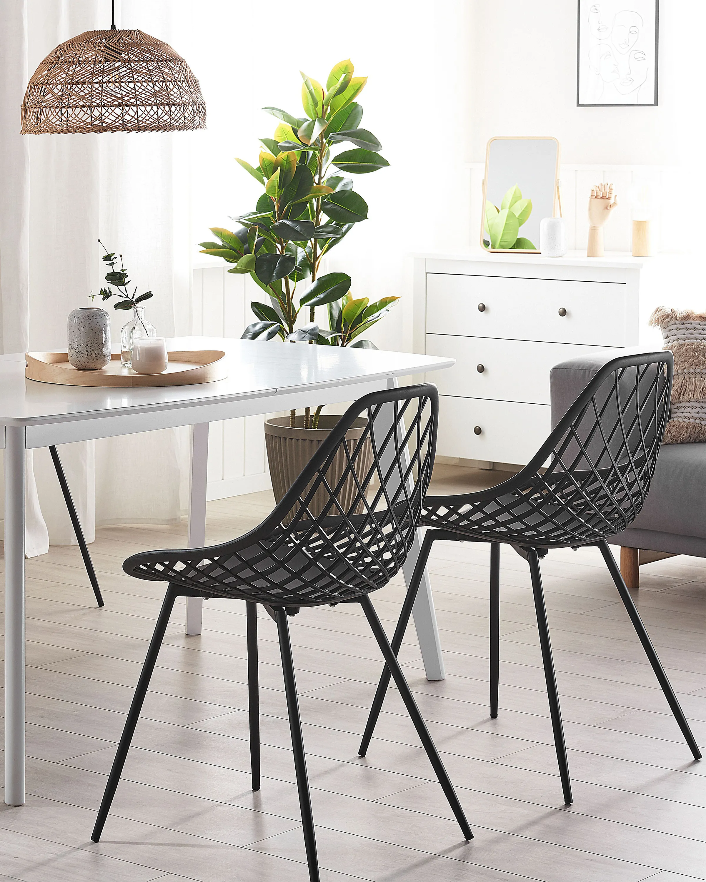 Set van 2 eetkamerstoelen CANTON Zwart