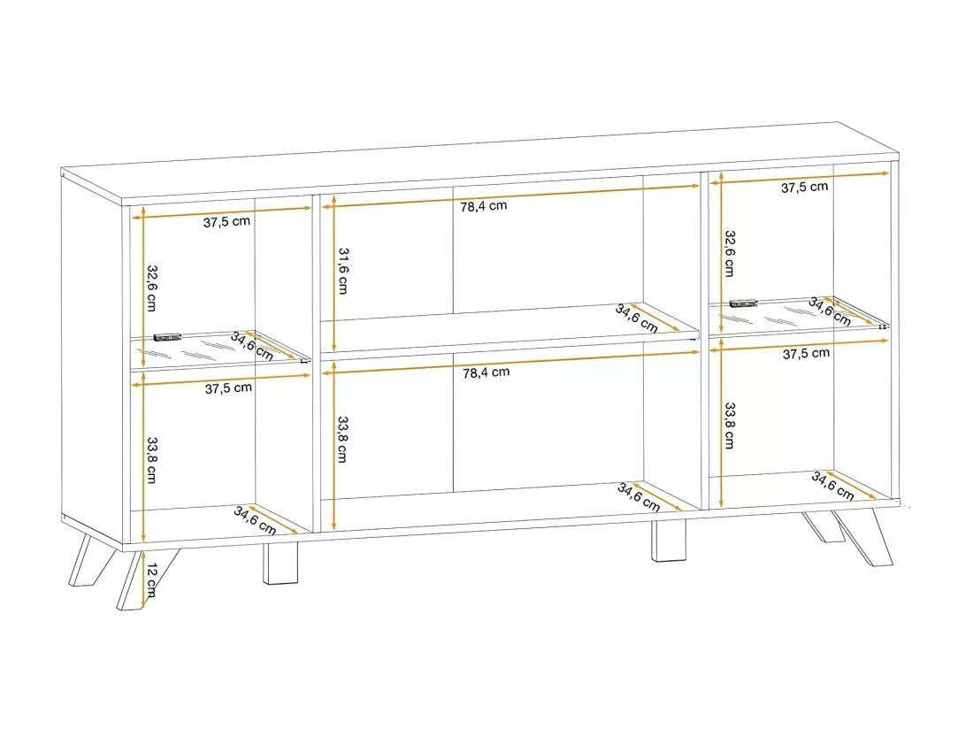Buffet design NIELSEN – 160 cm avec éclairage LED intégré