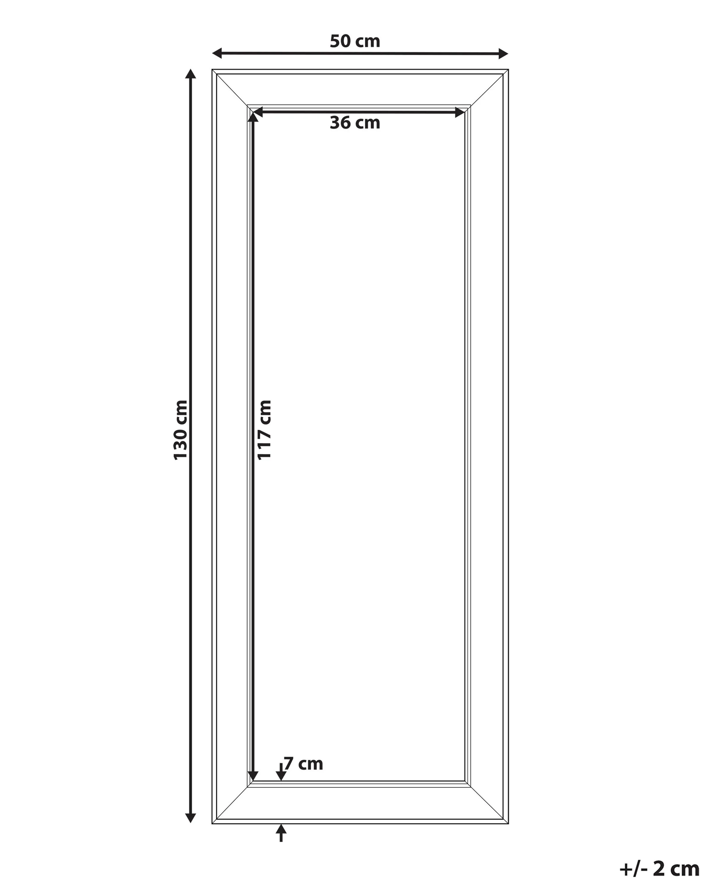 Wandspiegel BUBRY 50 cm 130 cm Zilver
