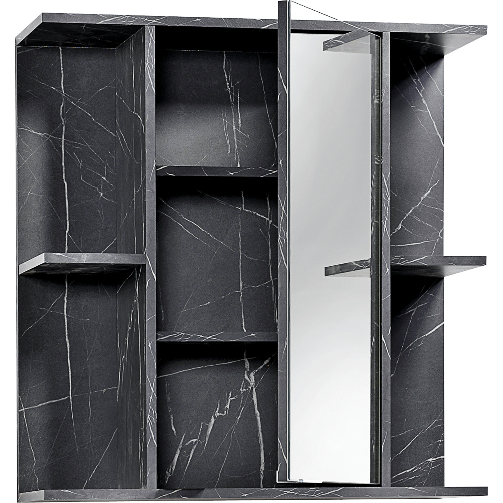 Spiegelschrank Bergen Marmor-Optik schwarz-weiss 70 x 74 x 22 cm