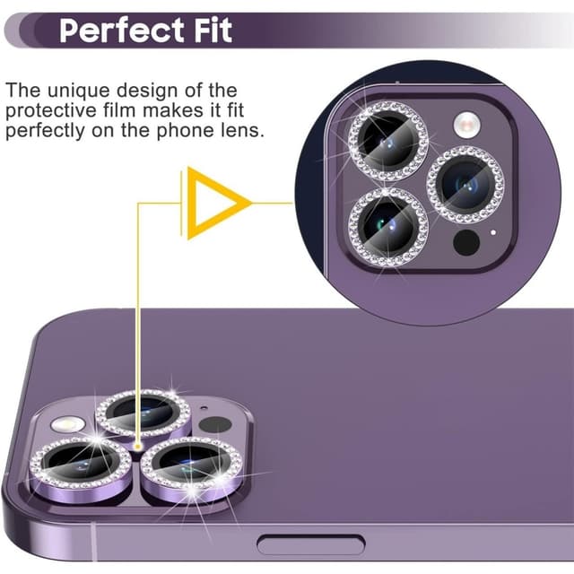 Til iPhone 15 Pro / 15 Pro Max Lens Glitter