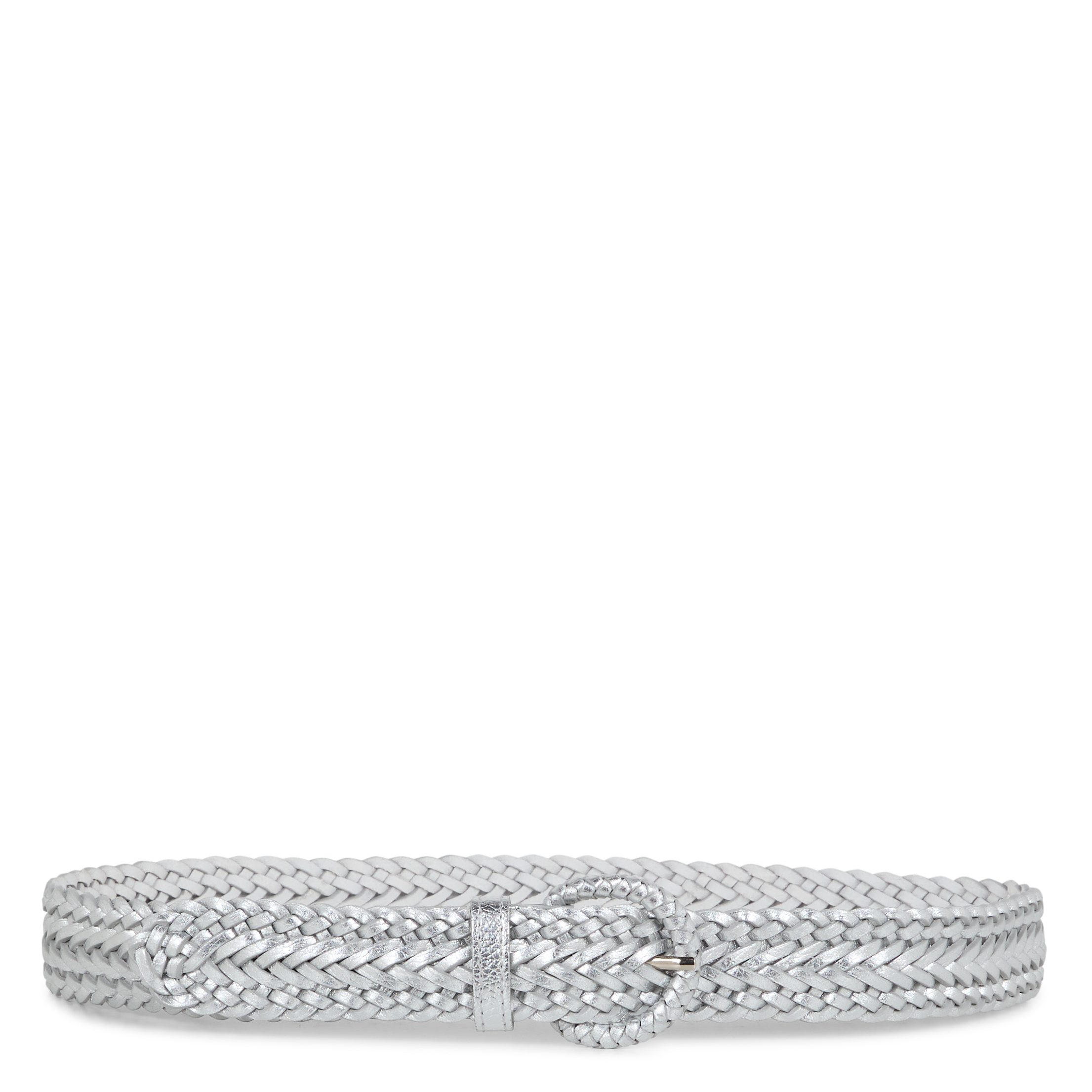 ENZO - Ceinture tressée en cuir| Argent