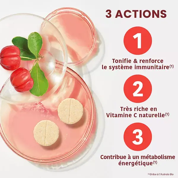 Santarome Orgânico - Acerola Orgânica 1000 - Vitamina C Natural - 20 Comprimidos Mastigáveis