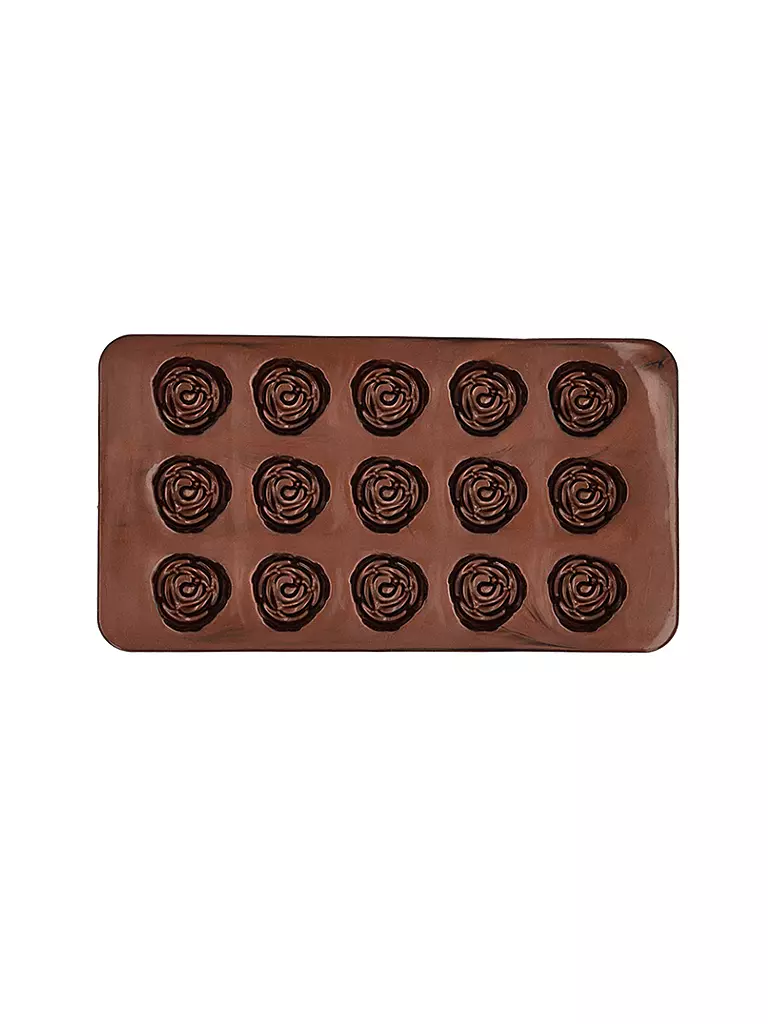 RBV BIRKMANN Pralinenform ROSE CHOCOLATERIE 2tlg. Silikon Braun  braun