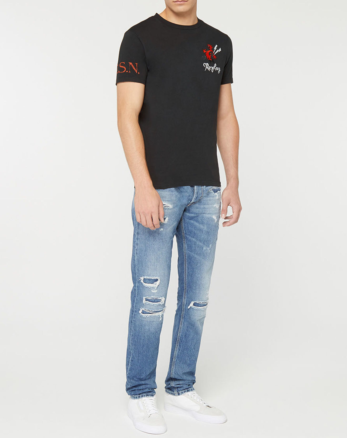 Replay T-Shirt Devil Cœur noir