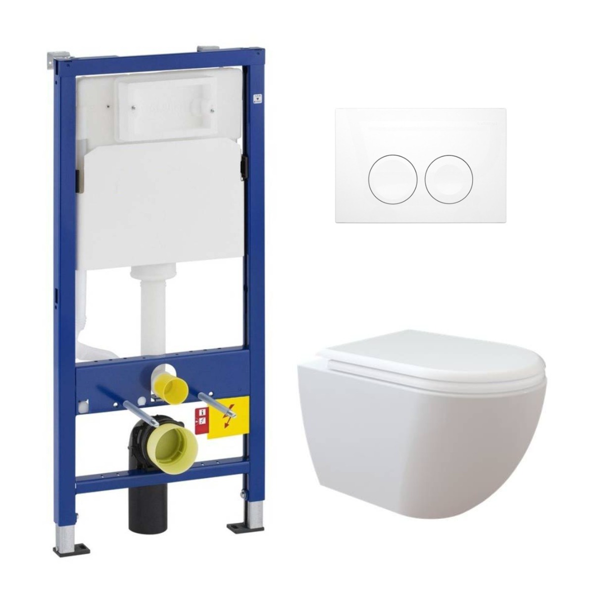 Geberit UP100 toiletset met Creavit randloos toilet met bidetsproeier en softclose zitting