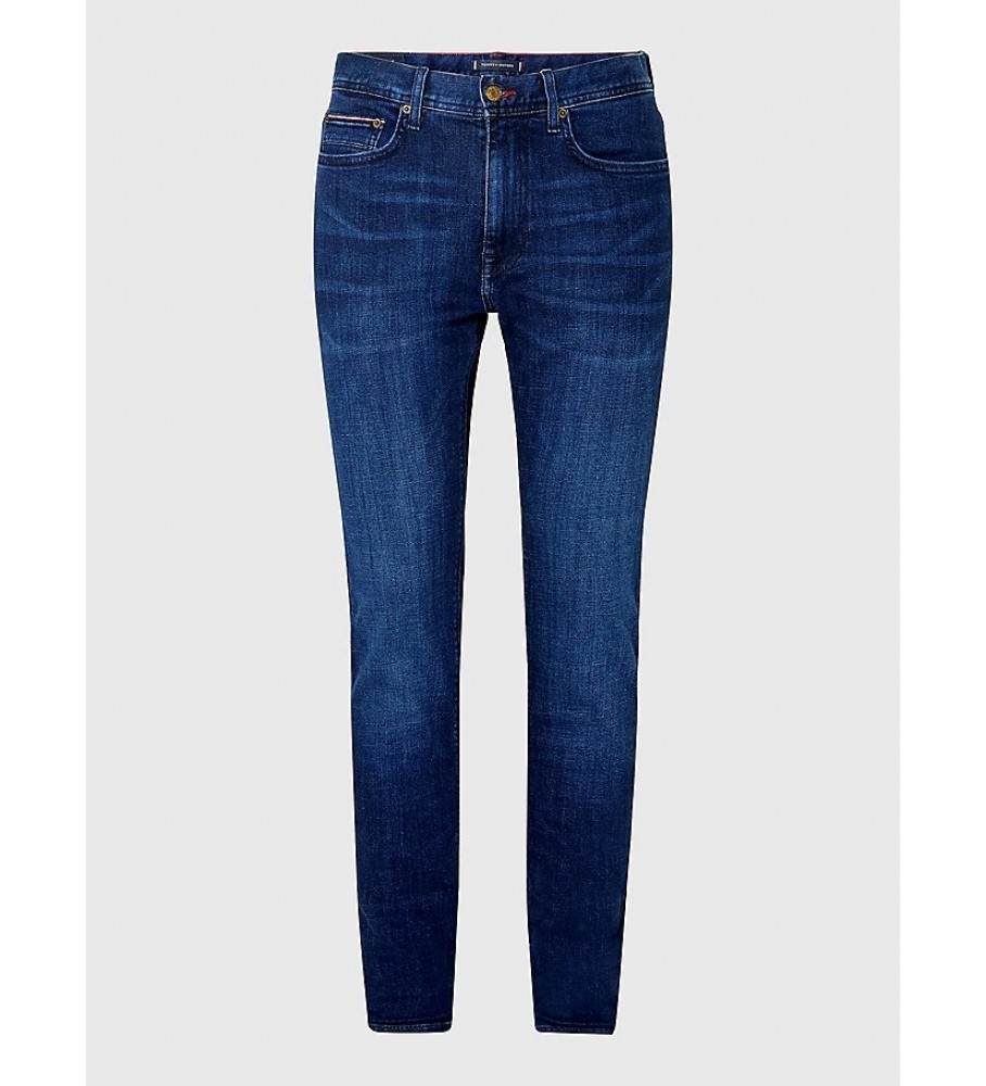 Calça jeans Tommy Hilfiger Slim Bleecker Pstr Bridger azul marinho