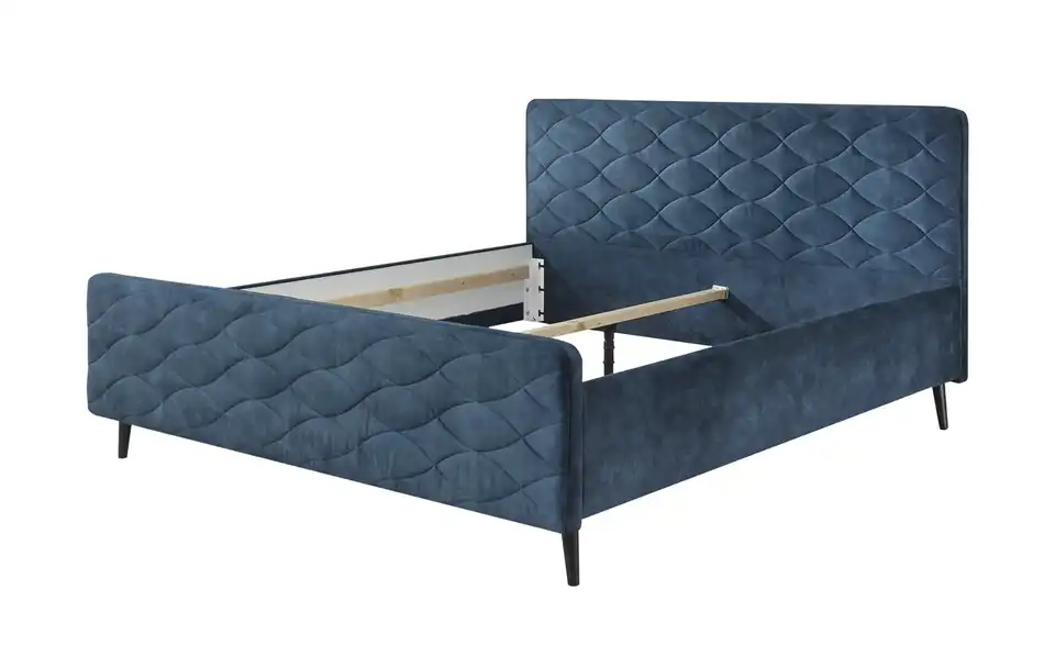 Polsterbettgestell Mario A Blau 160 cm