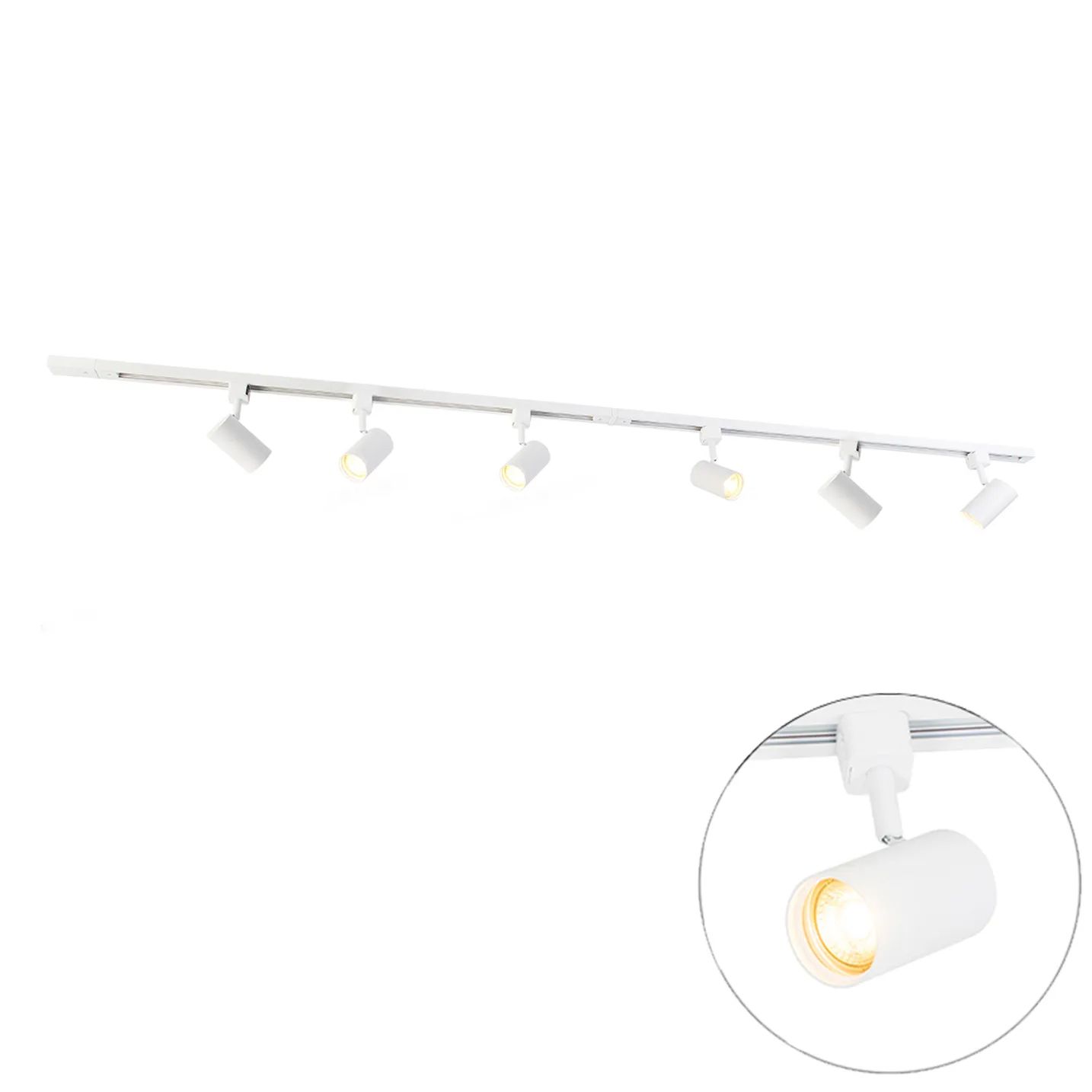 Modern railsysteem met 6 spots wit 1-fase 200cm - Iconic Jeana