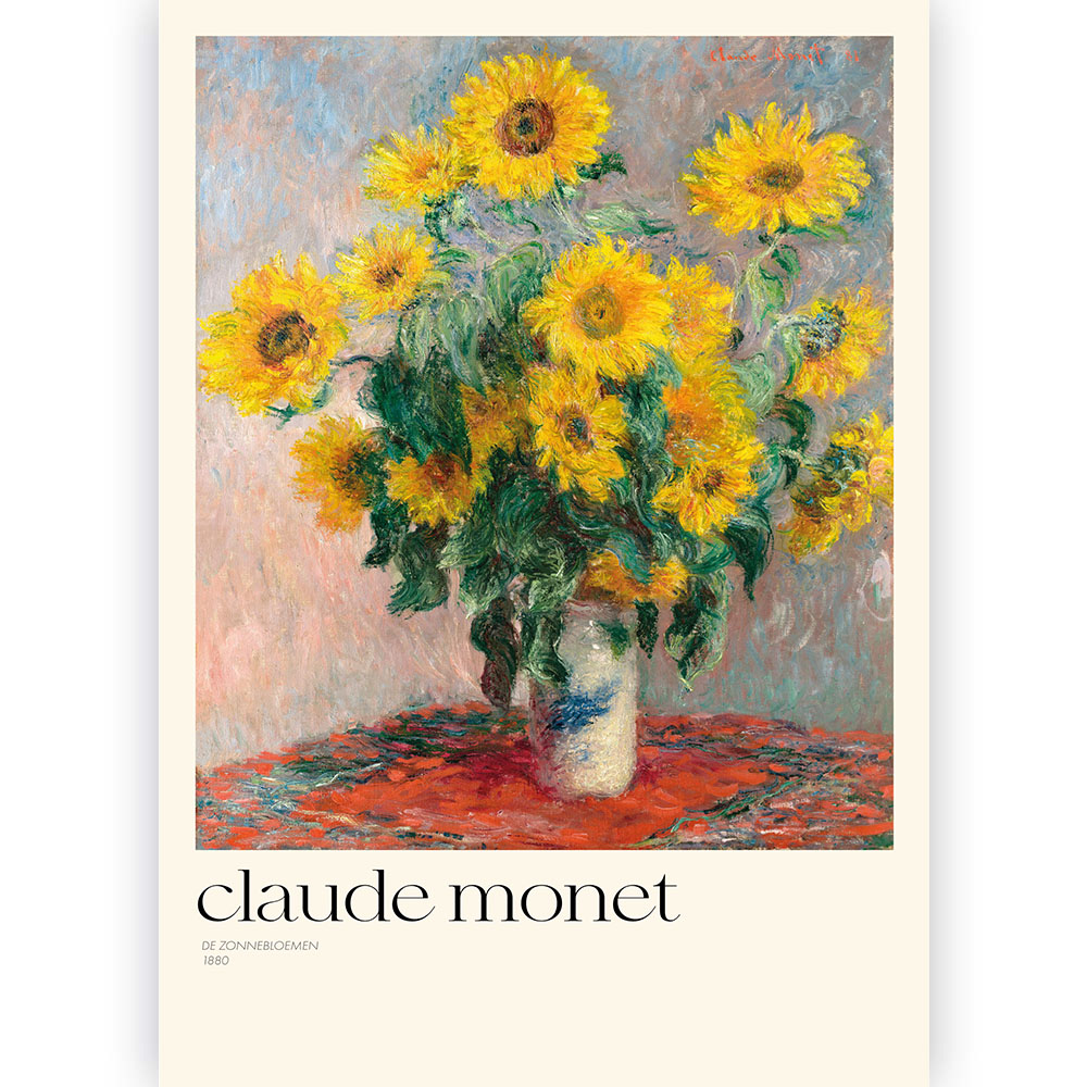 Poster Claude Monet - Zonnebloemen 60x90 cm