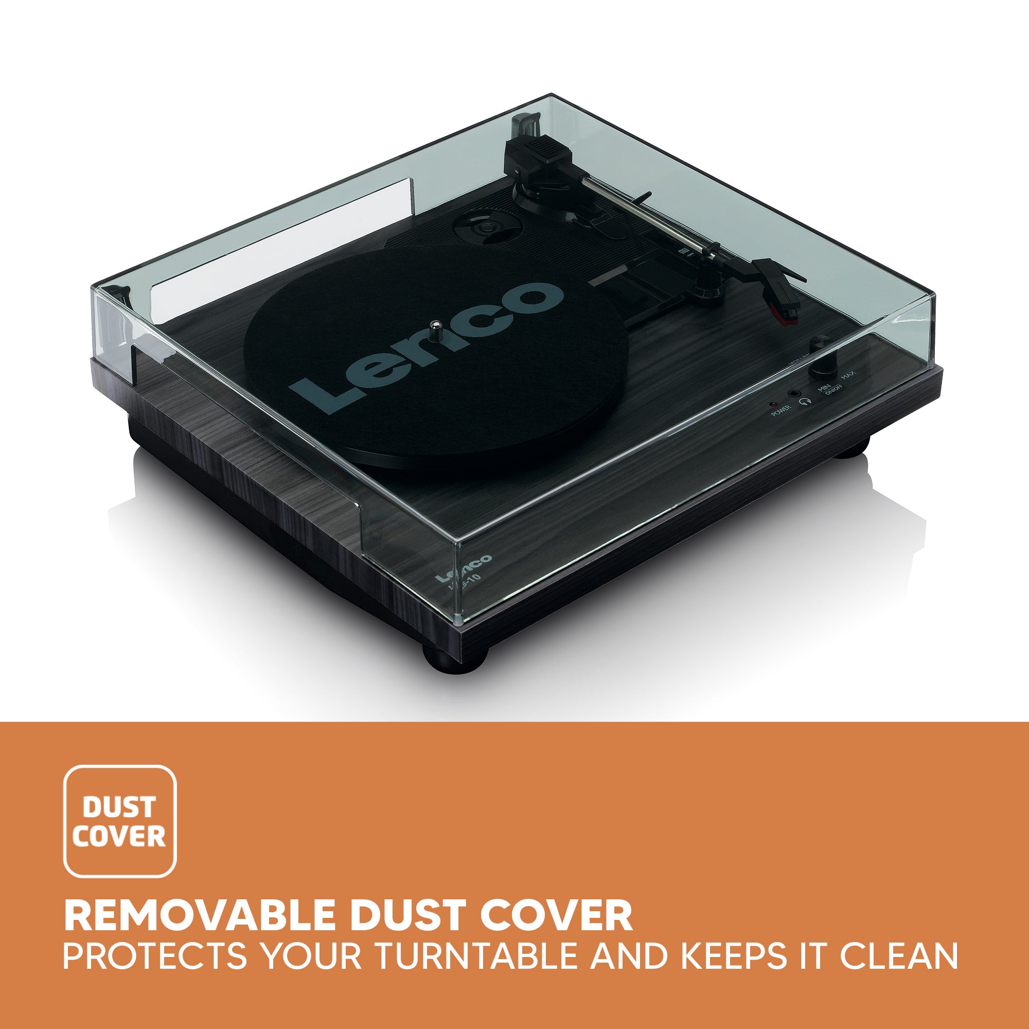 Lenco LS-10BK zwarte platenspeler met ingebouwde speakers