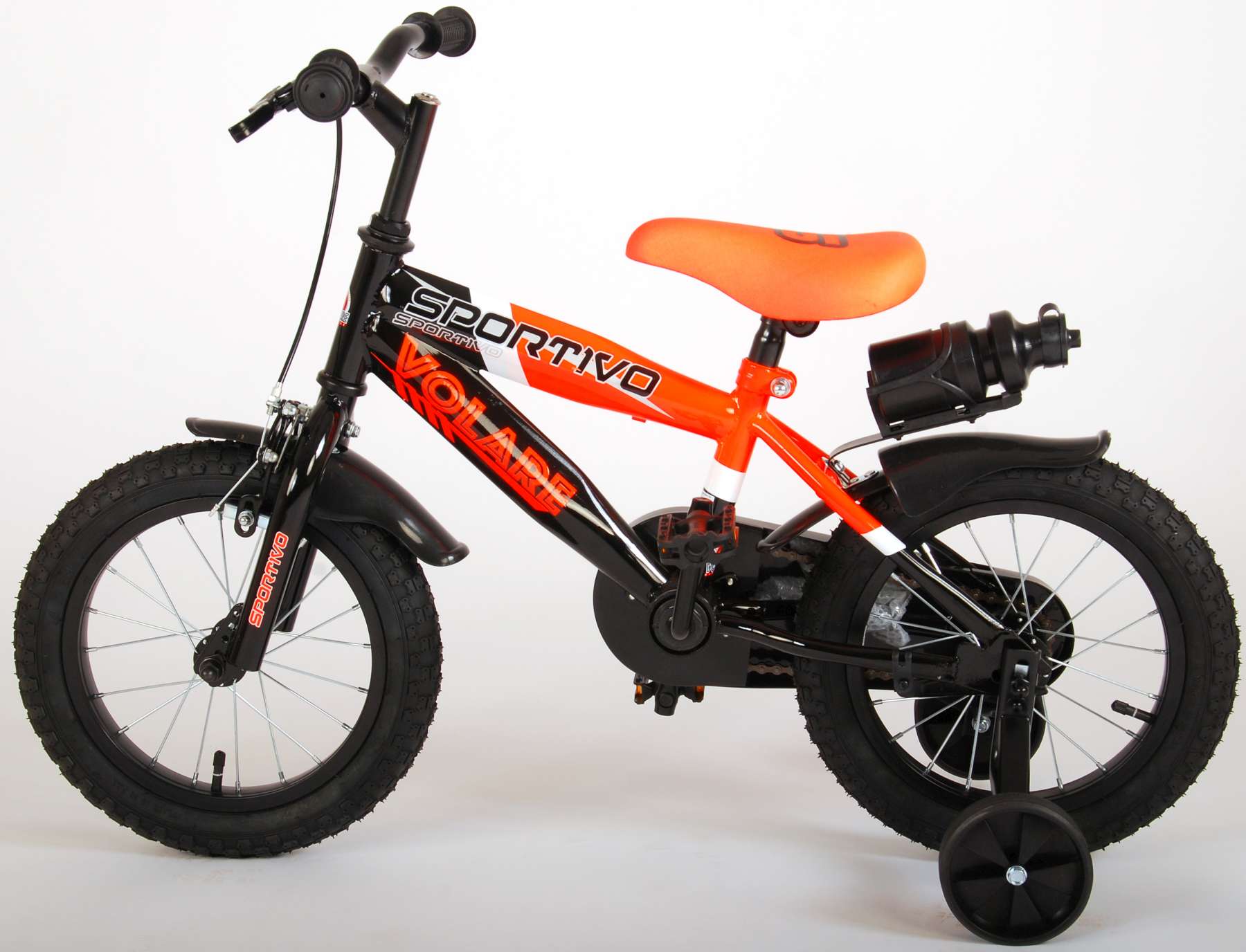 TPFSports Sportivo Kinderfahrrad - Jungen - 14 Zoll - 2 Handbremsen - Neon Orange