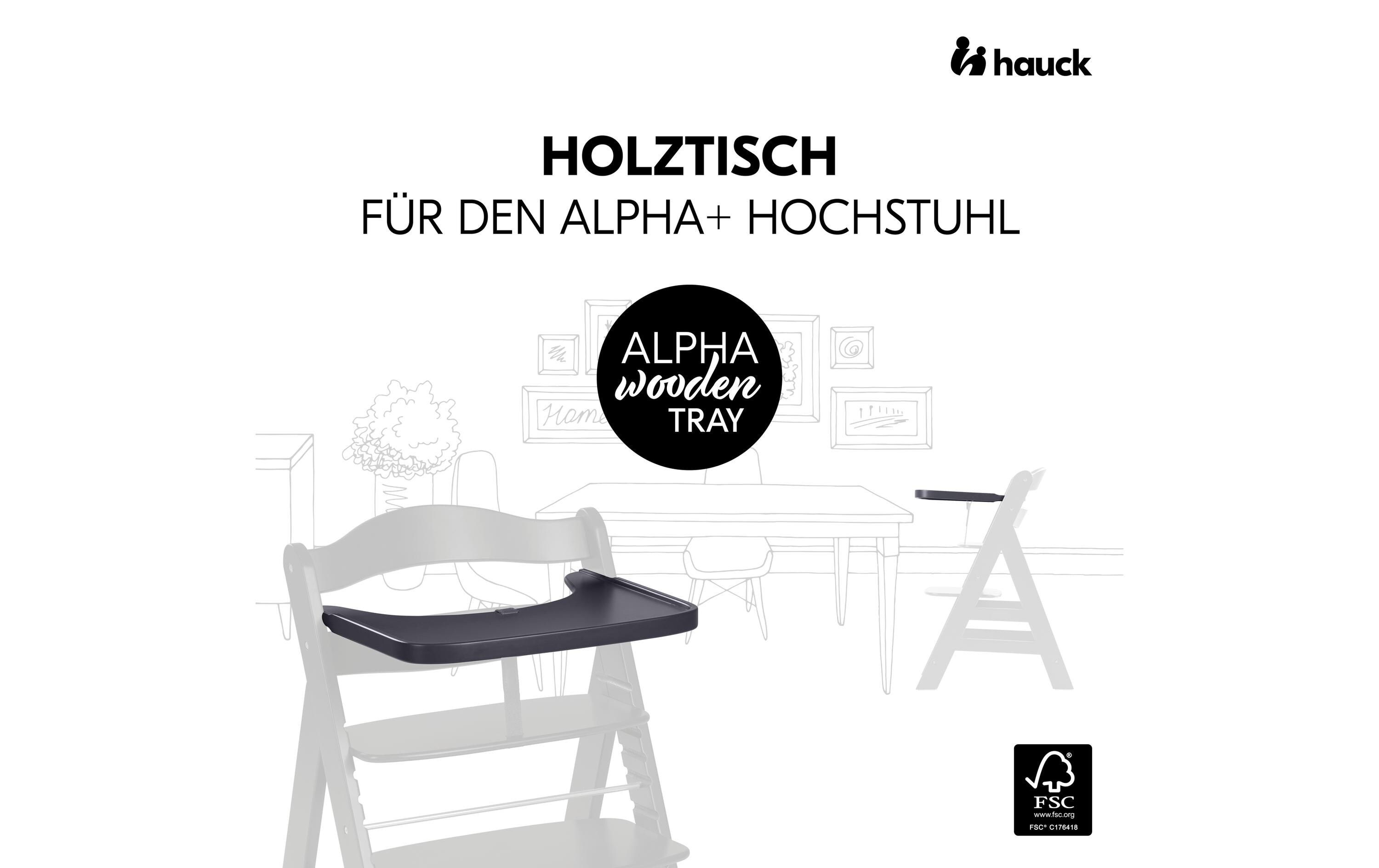 Essbrett Alpha Wooden Dark GreyHolzessbrett für den Alpha+ & Beta+ Holzhochstuhl