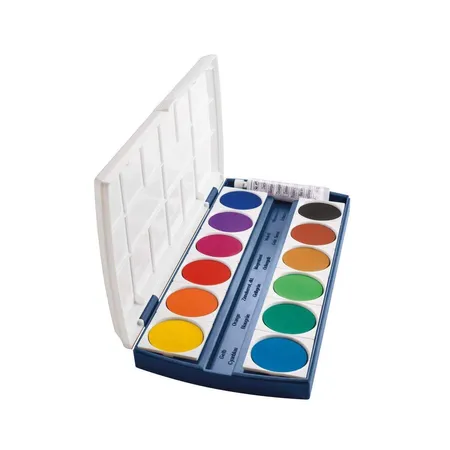 Herlitz Deckfarbkasten ST12, 12 Farben, aus Kunststoff