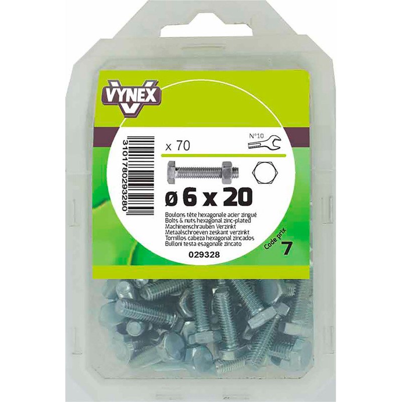 Boulon tête hexagonale acier zingué