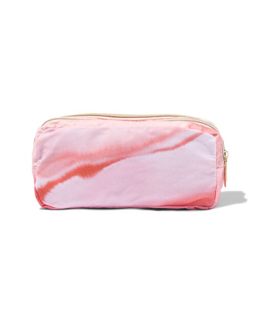 trousse avec double zip marbre rose