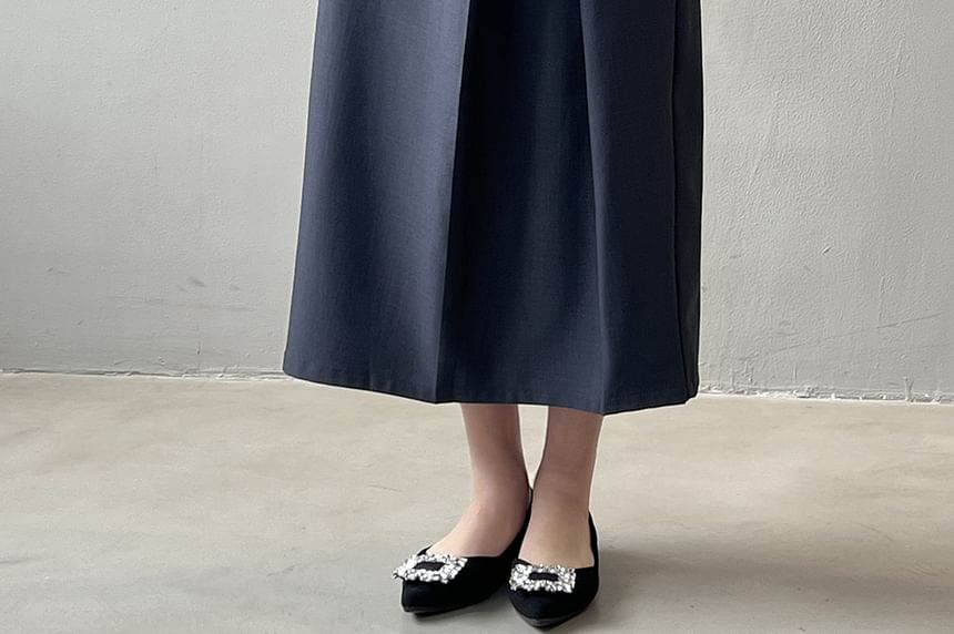Keiko Girl - Hoge taille effen midi A-lijn rok