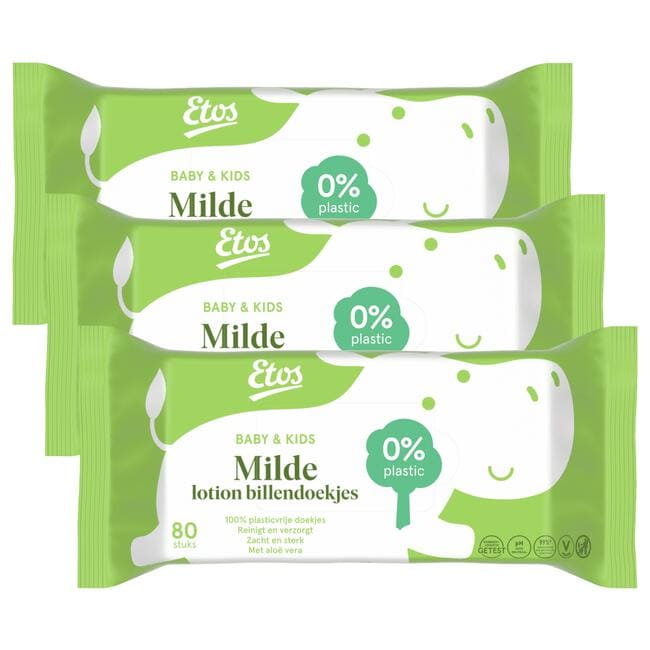 Etos Baby & Kids Milde Lotion Billendoekjes 3x80 Stuks