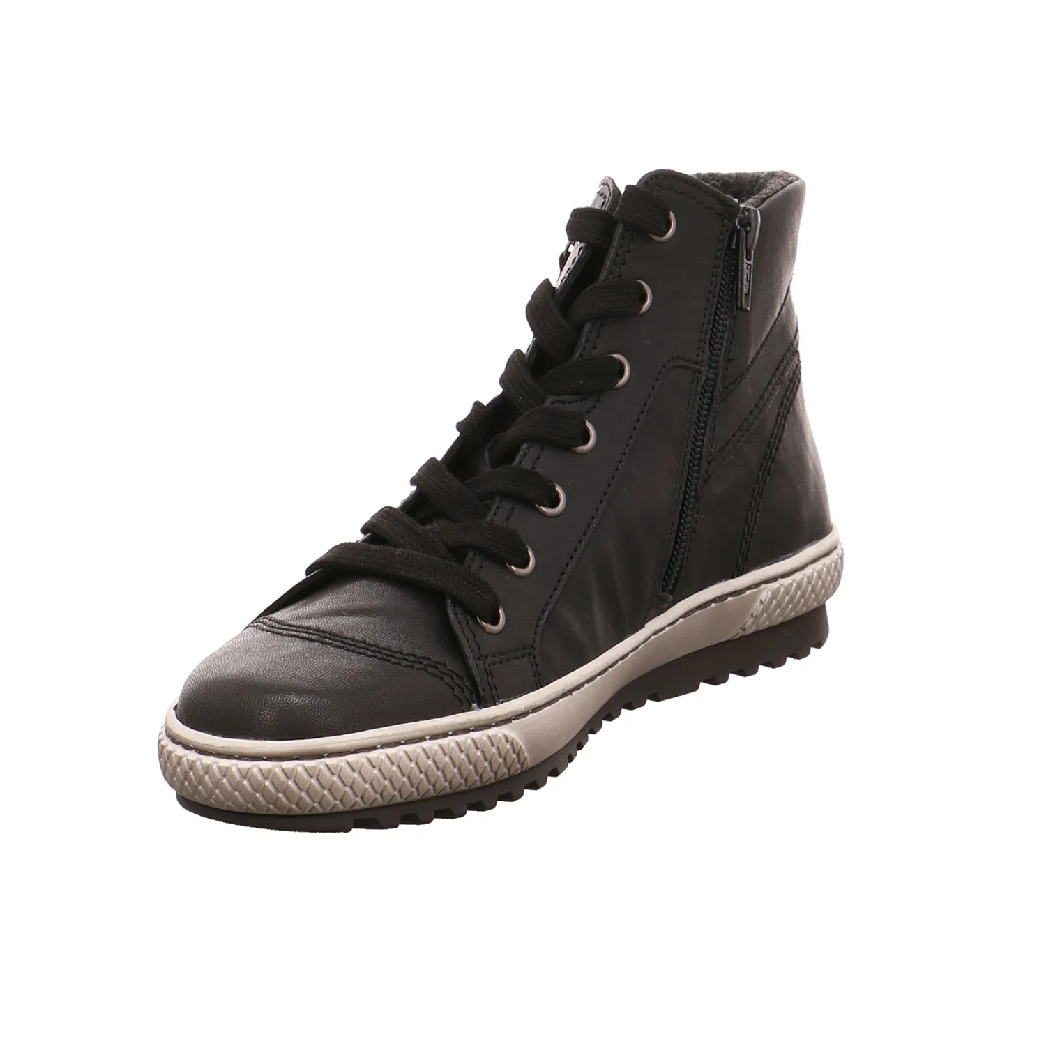 GABOR Mid Cut Sneaker Schwarz Leder  mit Wechselfussbett