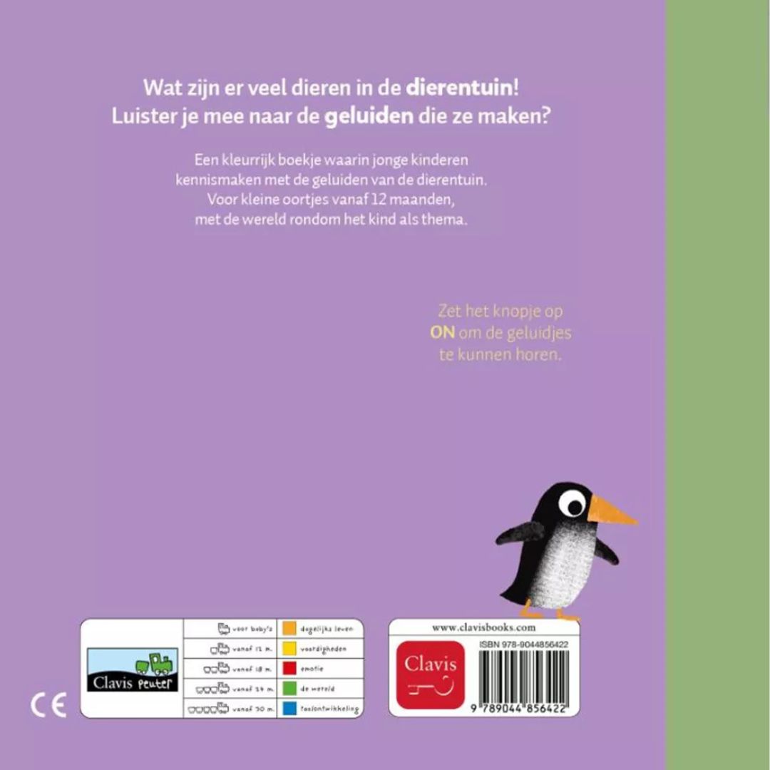Uitgeverij clavis geluidenboekje de dierentuin