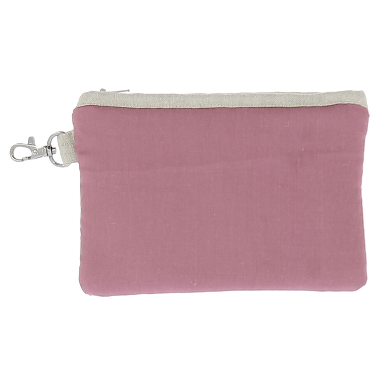 En Fil d'Indienne Trousse plate Soie pourpre - 20x13 cm