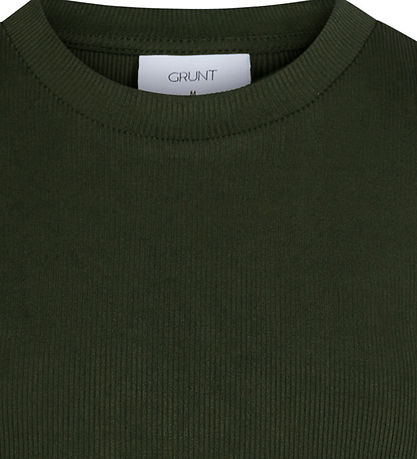 Grønt Top - Rib - Prior - Army Green