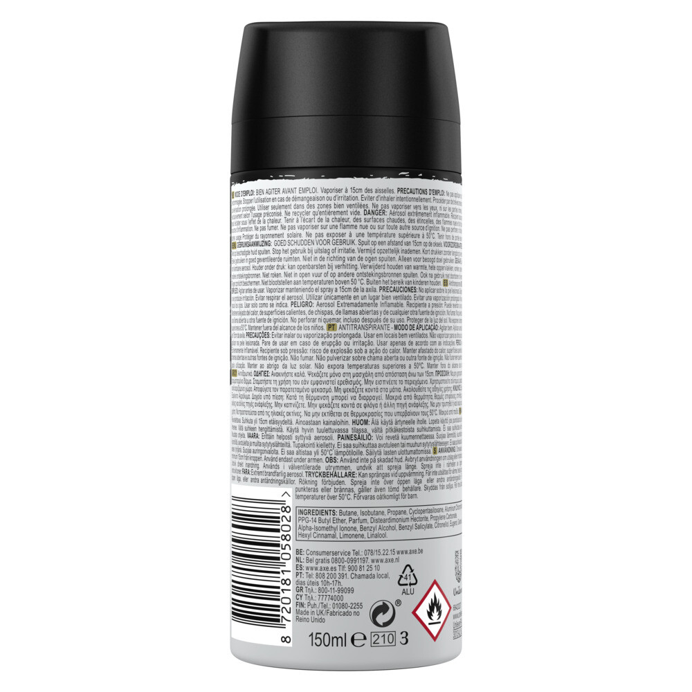 6x Axe Anti-transpirant Spray Gold150 ml