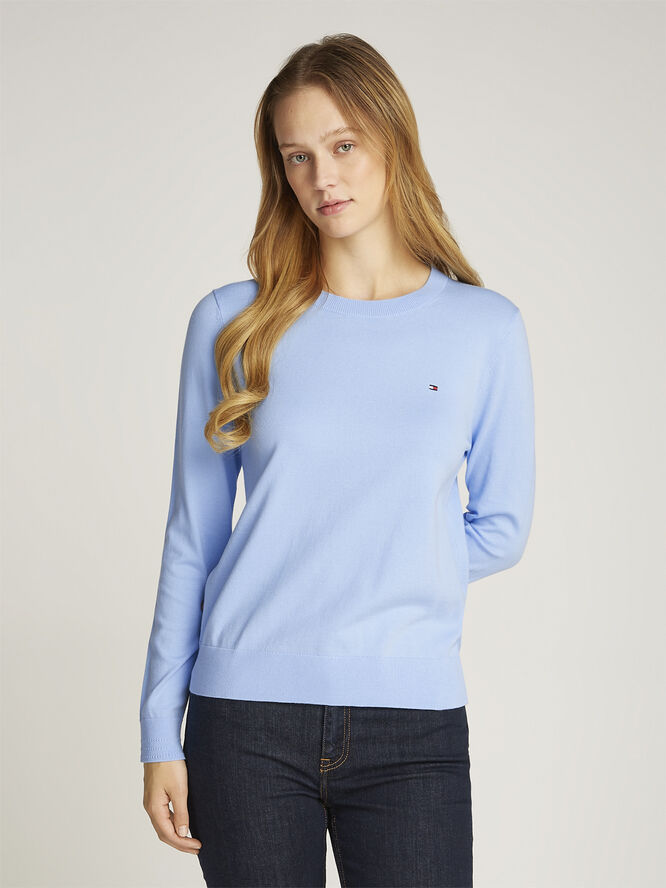 Tommy Hilfiger CO JERSEY STITCH C-NK LS SWT Vessel blue