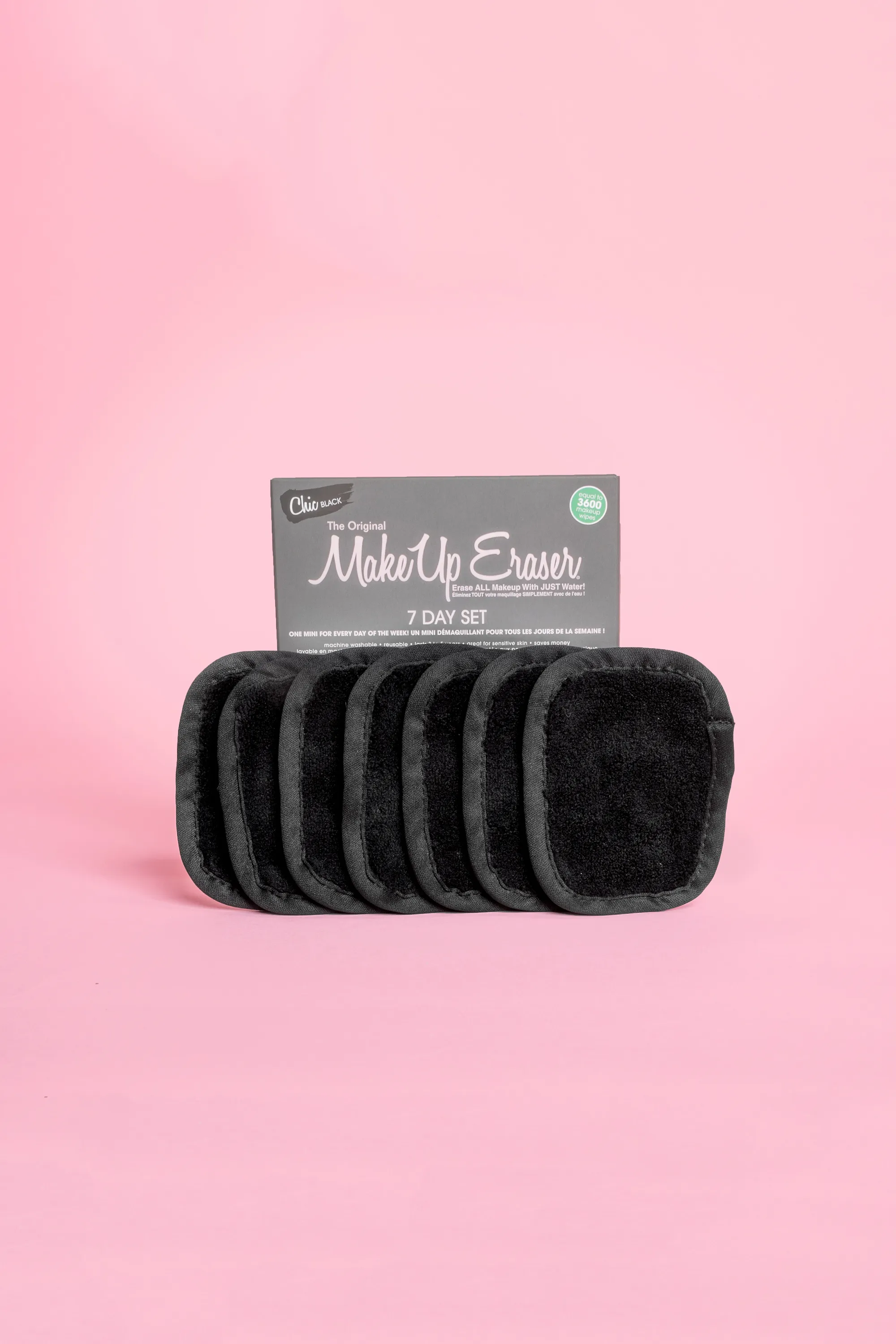 Makeup Eraser Trousse de 7 Serviettes démaquillantes réutilisables noires
