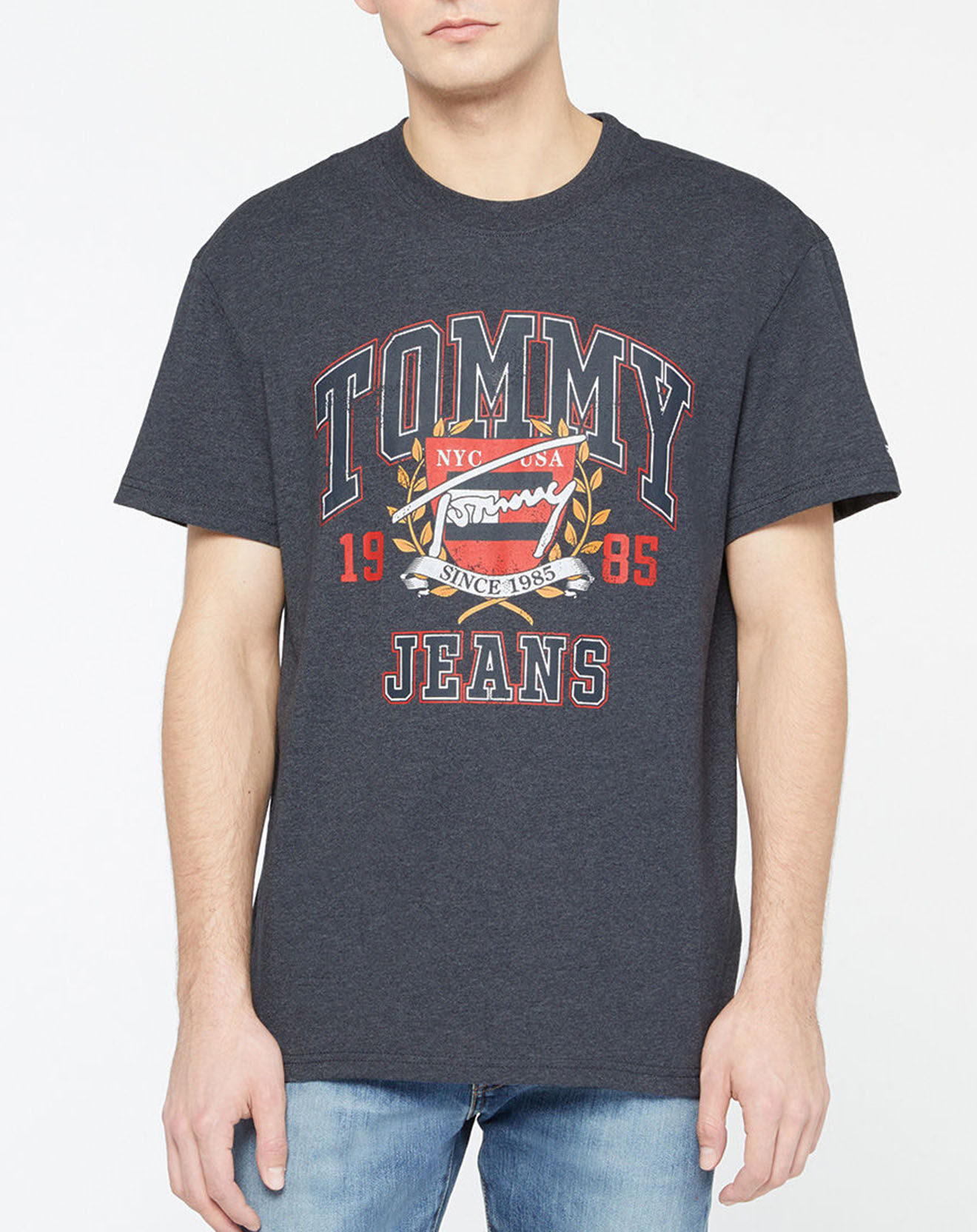 Tommy Jeans T-Shirt vintage délavé Collège bleu marine