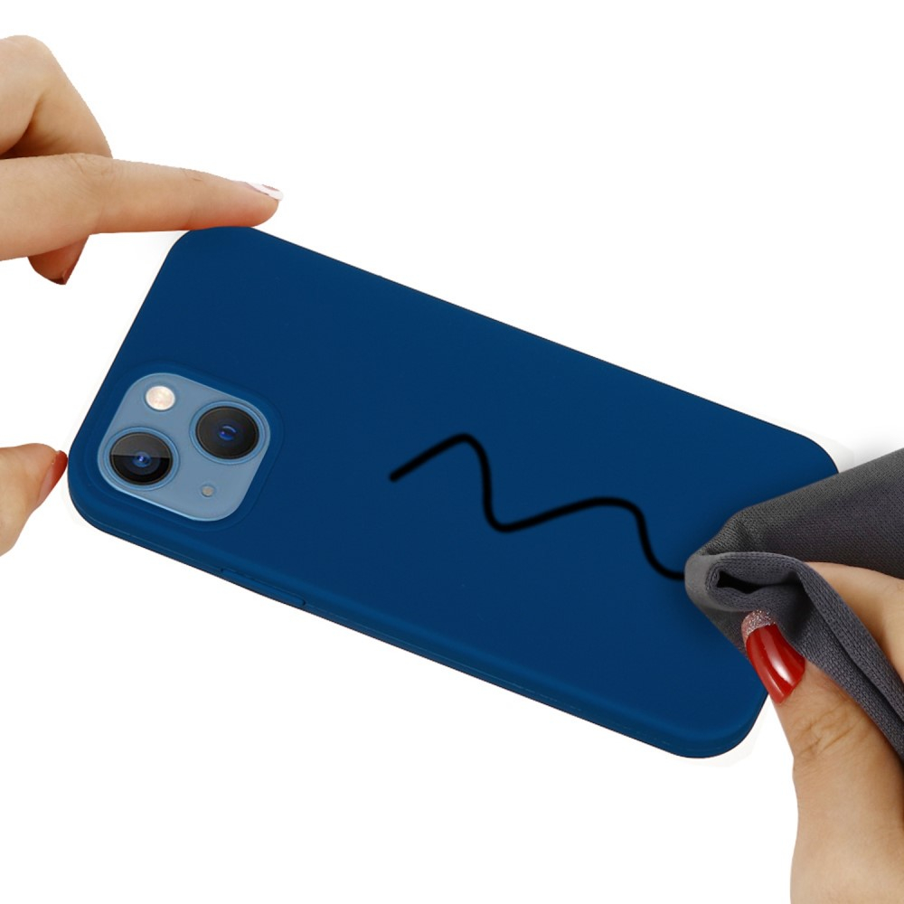 iPhone 14 Silikon Case Hülle - Dunkelblau