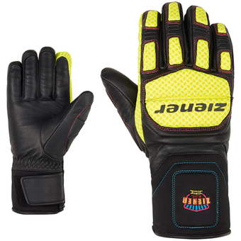 Ziener Speed Warm Race Fingerhandschuhe Black Poison Yellow