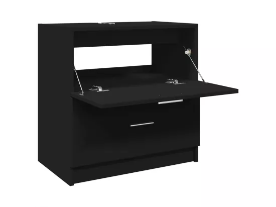Armoire d'évier noir 59x37x59 cm bois d'ingénierie