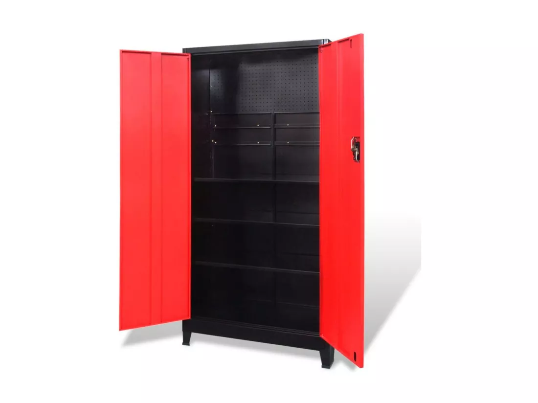 Armoire à outils avec noire 90 x 40 x 180 cm 02_0003802