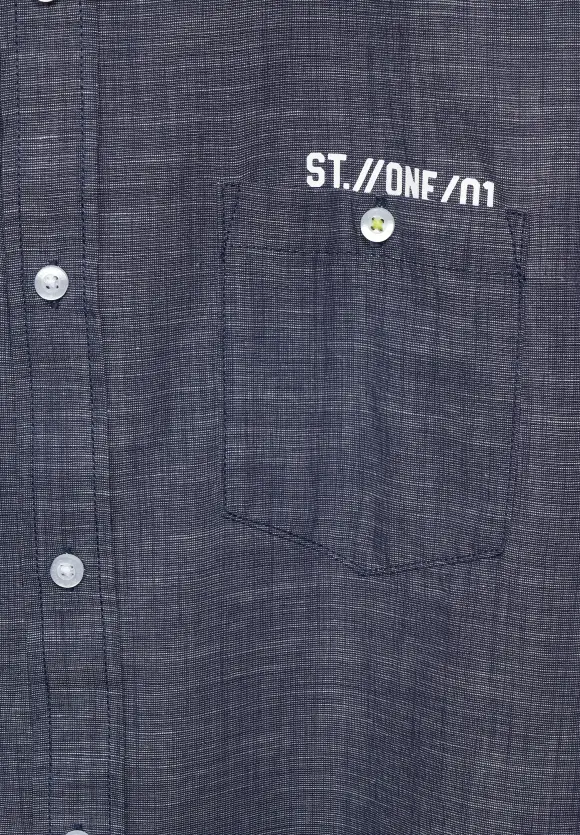 Chambray Hemd - navy blue