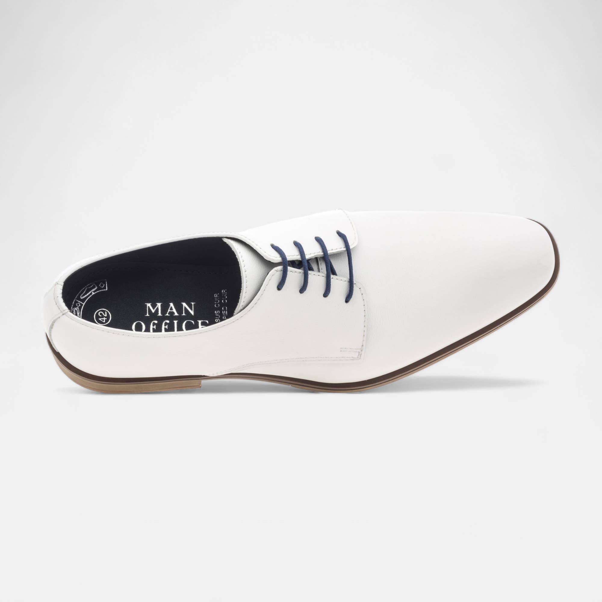 Derbies Homme en cuir blanc