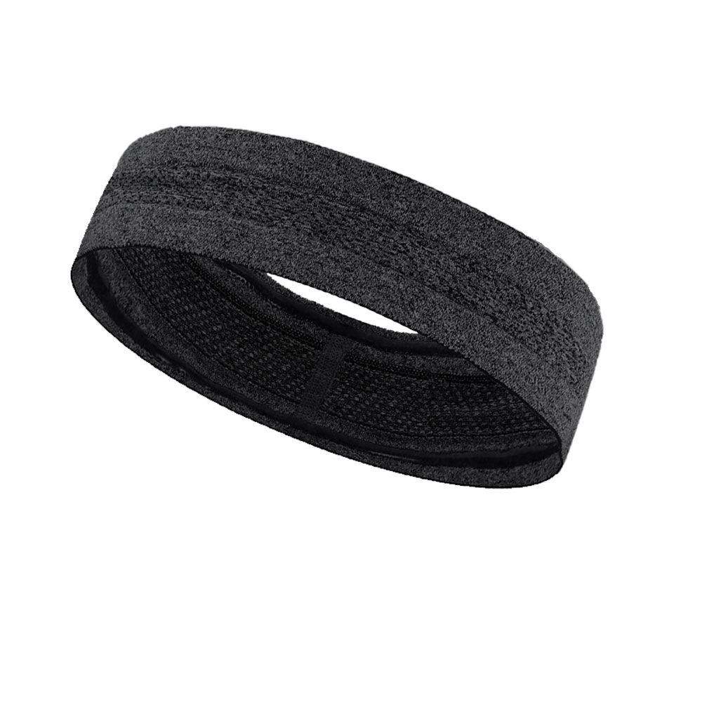 Atmungsaktives Fitness Schweissband (One-Size) Elastisches Sport Stirnband Rutschfest für Laufen / Workout / Joggen - Schwarz