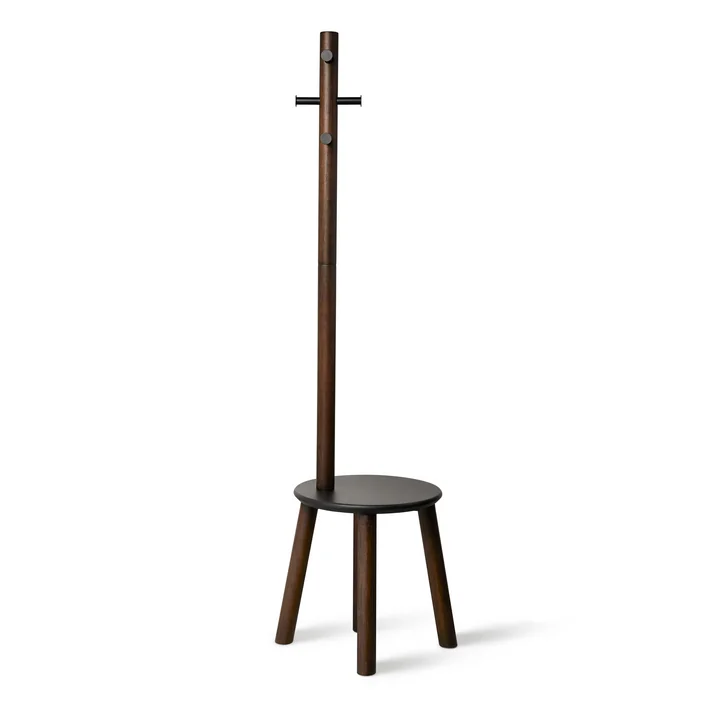 Umbra - Pillar Hocker / Garderobenständer, schwarz / Walnuss
