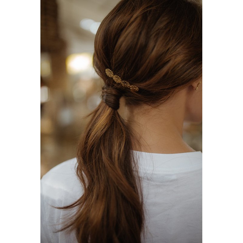 mini barrette fleurs plaqué argent - MAÏA