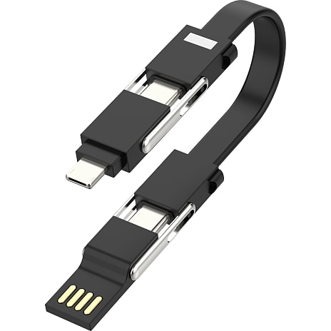 Sinox USB-A/USB-C til USB-C/Micro/IOS kabel - sort