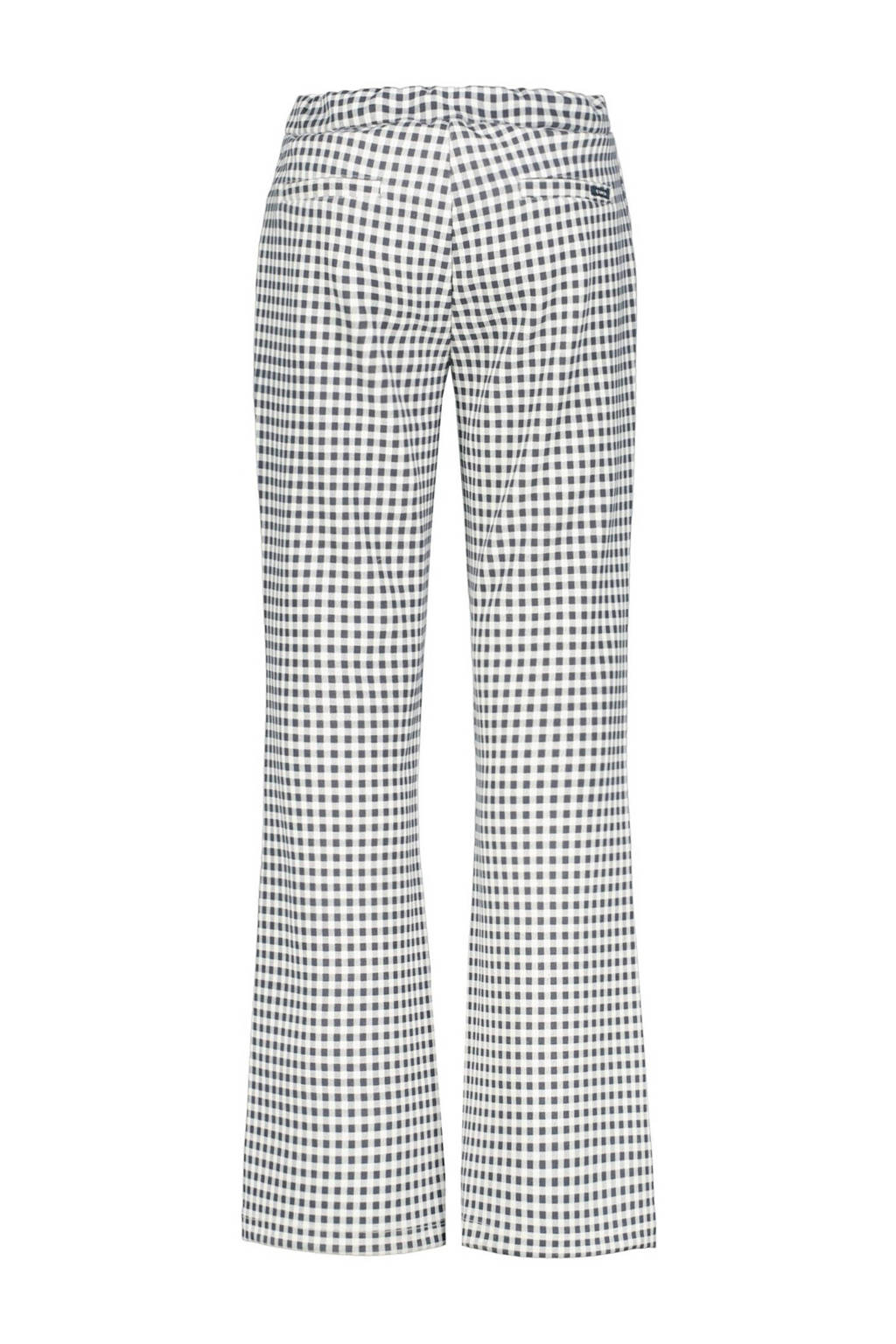 Garcia geruite high waist flared broek zwart/wit