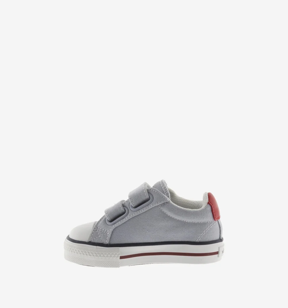 TRIBU SNEAKER TOILE Baskets sport en toile pour enfant logo GRIS