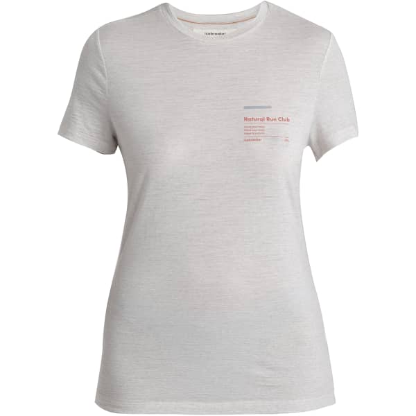 T-shirt randonnée ICEBREAKER W MERINO 150 TECH LITE III SS TEE NATURAL RUN CLUB 2.0 ECRU HEATHER