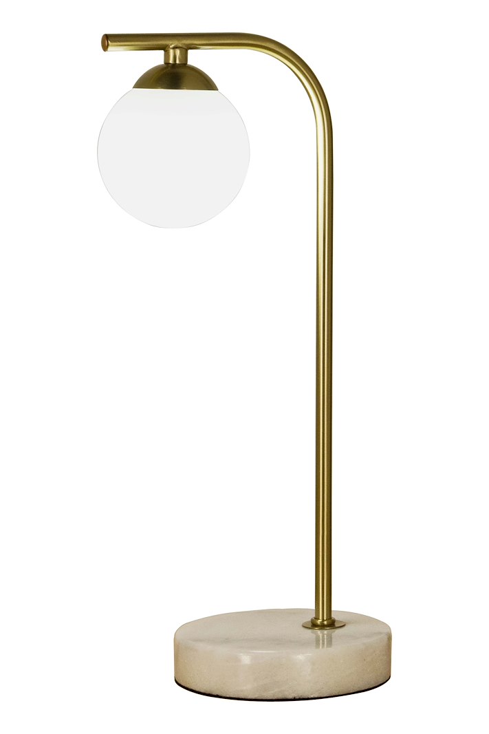 Orfeus bordlampe Matt messing/marmor 5W LED