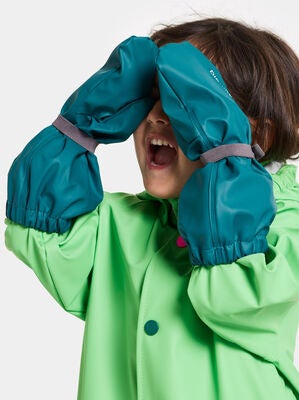 Didriksons Pileglove Fôrede Regnvotter, Petrol Green
