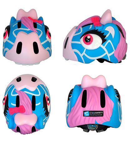 Crazy Safety Fahrradhelm m. Hell - Giraffe - Blau